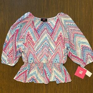 Girls formal patterned shirt